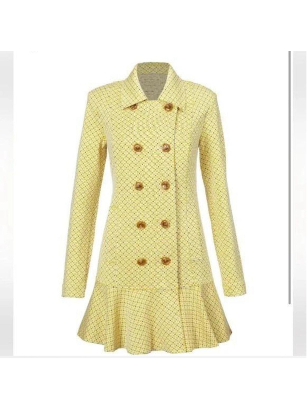 Cabi Hobnob Peplum Jacket Coat in Yellow Daffodil, Size S